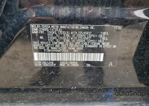 2010 Toyota Rav4 Limited из США, поврежденный, VIN 2T3DK4DV8AW017649